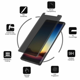 Galaxy Note 9 Privacy Case Friendly Tempered Glass Screen Protector