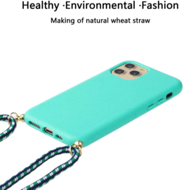 iPhone 11 Pro Max Crossbody TPU Hoesje met Koord Mint