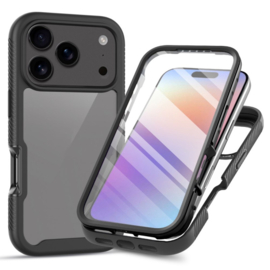 iPhone 17 Pro 360° Full Protect Hoesje met Screenprotector Zwart