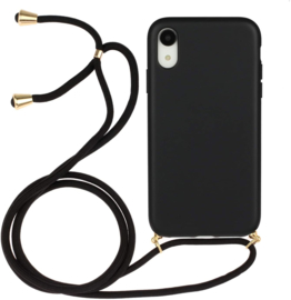 iPhone Xr Crossbody TPU Hoesje met Koord Zwart