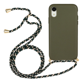 iPhone Xr Crossbody TPU Hoesje met Koord Groen