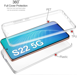 Galaxy S22 360° Ultra Clear Hybrid PC + TPU Hoesje