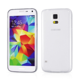 Galaxy S5 Soft TPU Hoesje Transparant / Grijs