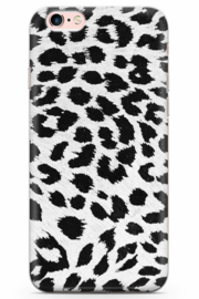 iPhone 6 Plus / 6S+ Soft TPU Hoesje Luipaard Print Bruin / Wit