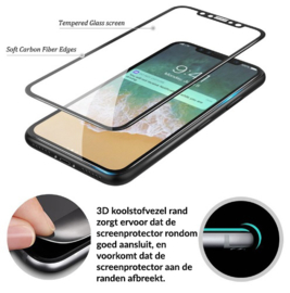 iPhone Xs Max 3D Soft Carbon Edge Tempered Glass Screen Protector