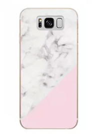 Galaxy S8 Geometrisch TPU Hoesje Marmer Wit / Roze