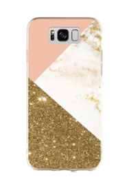 Galaxy S8 Geometrisch TPU Hoesje Triple Roze / Goud