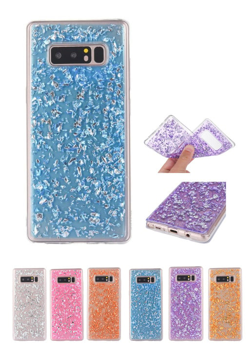 massa Aan Marty Fielding Galaxy Note 8 TPU Bling Glitterhoesje Bladgoud - Look | Galaxy Note 8 |  Goedhoesje.nl
