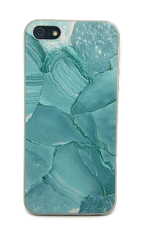 Sentimenteel hoofdpijn abstract iPhone 5 / 5S / SE Soft TPU Hoesje Marmer Design Azuurblauw | iPhone 5 / 5S  / SE | Goedhoesje.nl
