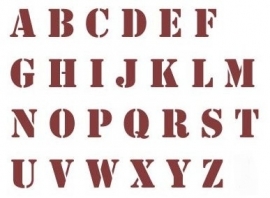 25mm Sjablonen Letters Set A-Z hoofdletters Stencil Font