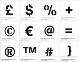 250mm Symbolen Sjablonen Cargo Font - Set B