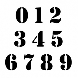 25mm Sjablonen Cijfers Set Stencil Font 0-9