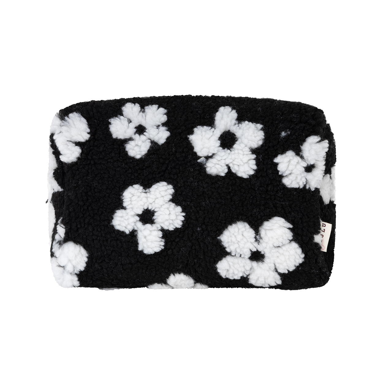 Teddy make-up bag flower black