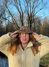 Faux fur bucket hat - Leopard