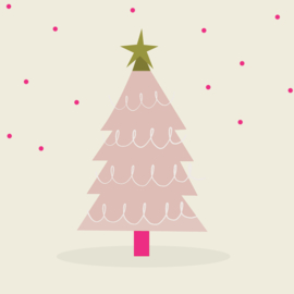 Forex tegeltje "Christmas tree"  (10 x 10 cm)