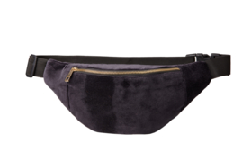 Bumbag "UNI" Black Velvet- Golden zipper