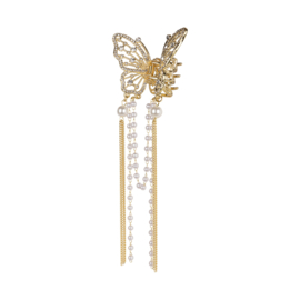 Butterfly- hairclip gold & pearls