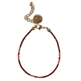Happy Beads Bracelet - Wine Red