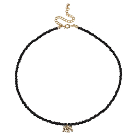 Necklace - Black - Elephant