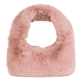 MINI FAUX FUR BAG - Dusty pink