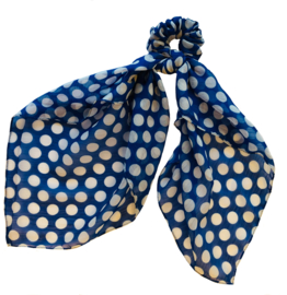 Hairscarf Cniffon Dots- Blue