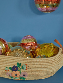 Rice - Groot Discobal - Goud/Roze/Oranje streep
