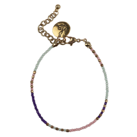 Happy Beads Bracelet - Multicolor & Pink