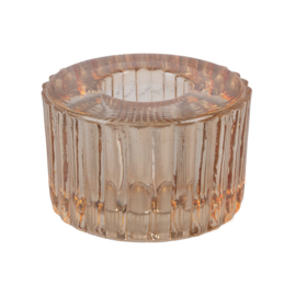 Ribbed candle holder - blush