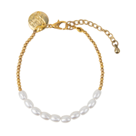 Happy Beads Bracelet - Pearls & Gold