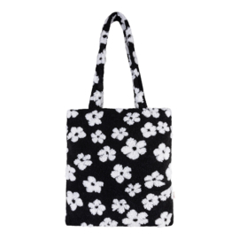 Teddy Totebag - Black/ White Flower