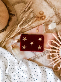 Etui "SHINE BRIGHT LIKE THE STARS"- Vintage red & Gold - XXS