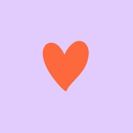 Forex tegeltje "Heart lila"  (10 & 20 cm)