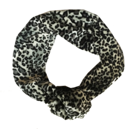 Velvet headband - leopard grey
