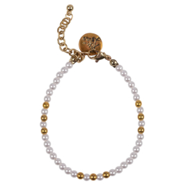 Happy Beads Bracelet - White & Gold