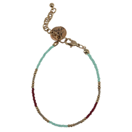 Happy Beads Bracelet - Multicolor & Mint