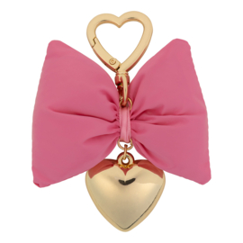 Pink Bow/Gold heart chain