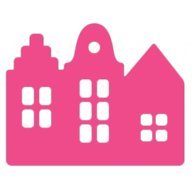 Forex Trapgevel Huisje - Pink 40 cm