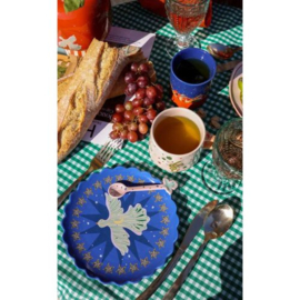 All The Luck in The World - Serveerbord Blauw met Vogel