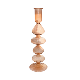 Glass candle holder Coral