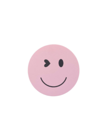 Forex tegeltje "Wink Smiley" - Light Pink