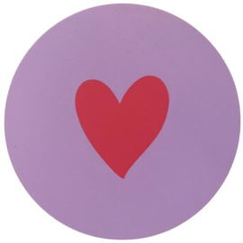 Muurcirkel Hart - Paars/Roze (20cm)