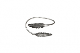 "Two feathers come together" Cuff-silver