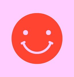 Forex tegeltje "Smiley pink"  (10 & 20 cm)