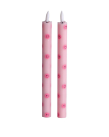 AIF LED Pillar Kaars - Smiley Pink (Set of 2)