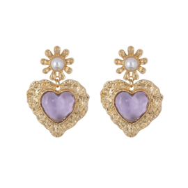 Celeste Heart Earrings – Lila Goud