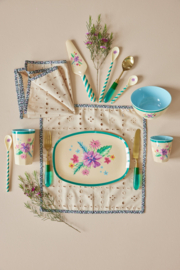 Rice -  Melamine Groot Rechthoekig Dinerbord -  Arda bloom print