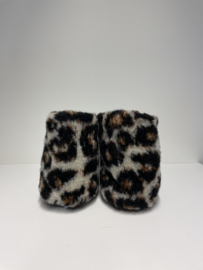 Wollen slofjes mini - Leopard