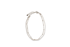 Double Chains Anklet - Silver