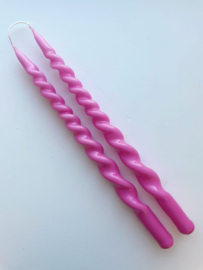 Kaars set - Roze spiraal