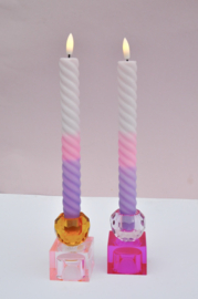 AIF LED Swirl Candle - Purple/ Pink (set of 2)